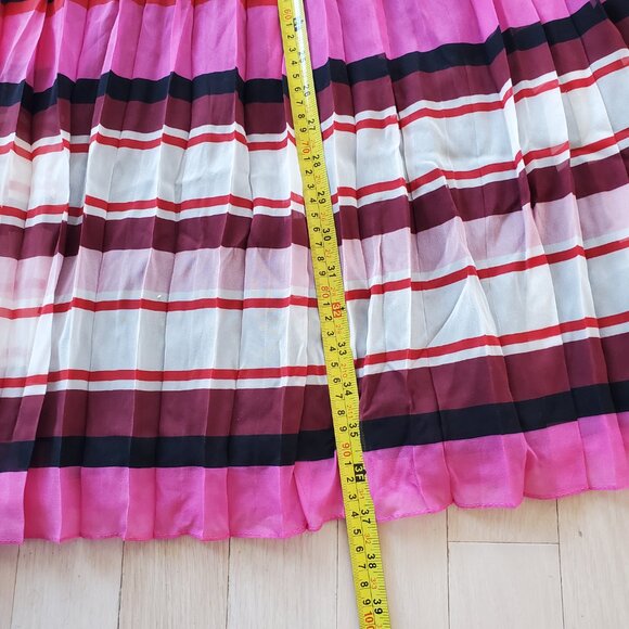 Valentino ! Pleated striped silk-georgette midi skirt (42) - Picture 15 of 15